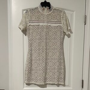 Elegant Cream Lace Dress